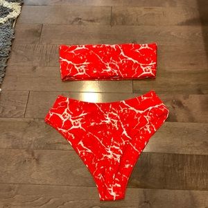 Red Marbled Bikini